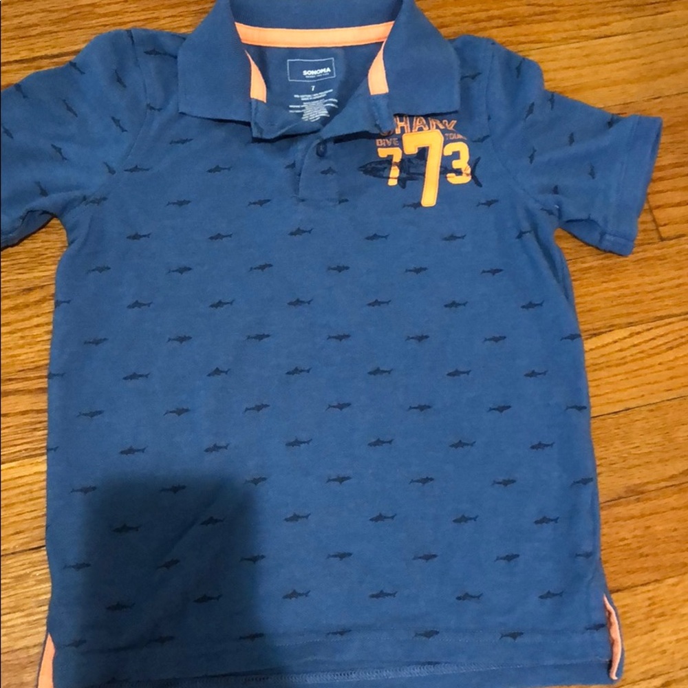 Blue Polo with Sharks